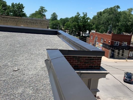 Image depicts an after image from a roof replacement project in Lambton, County
