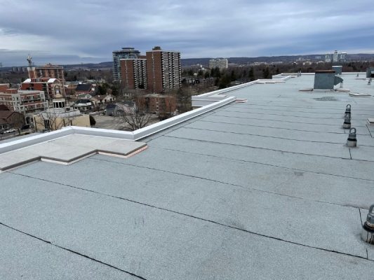Image depicts our roof replacement project in Burlington.