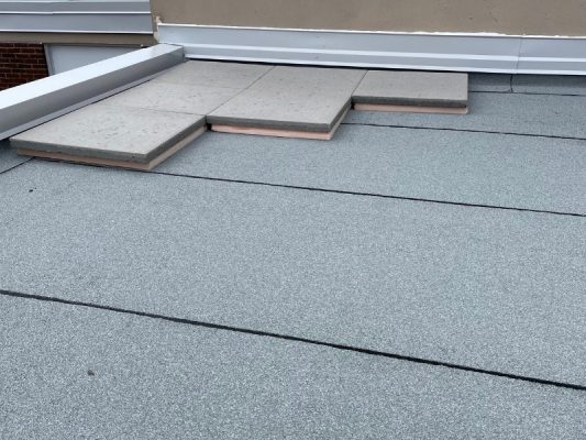 Image depicts our roof replacement project in Burlington.