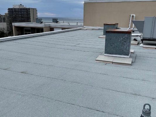 Image depicts our roof replacement project in Burlington.