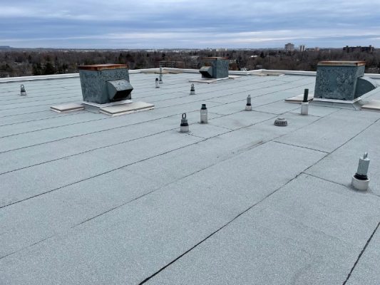 Image depicts our roof replacement project in Burlington.