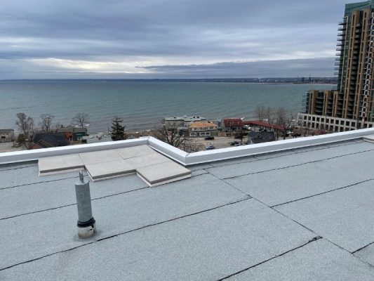 Image depicts our roof replacement project in Burlington.