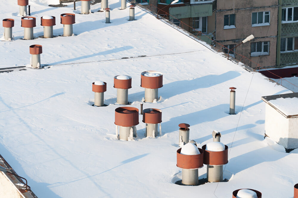 prepare flat roof winter