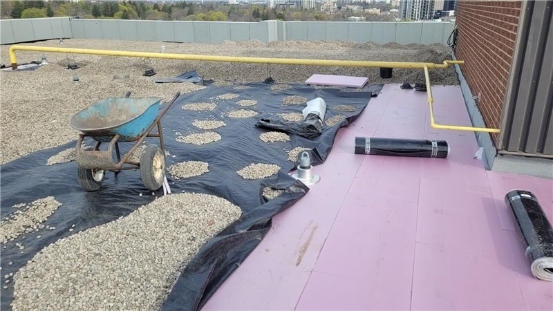 ballasted flat roof replacement
