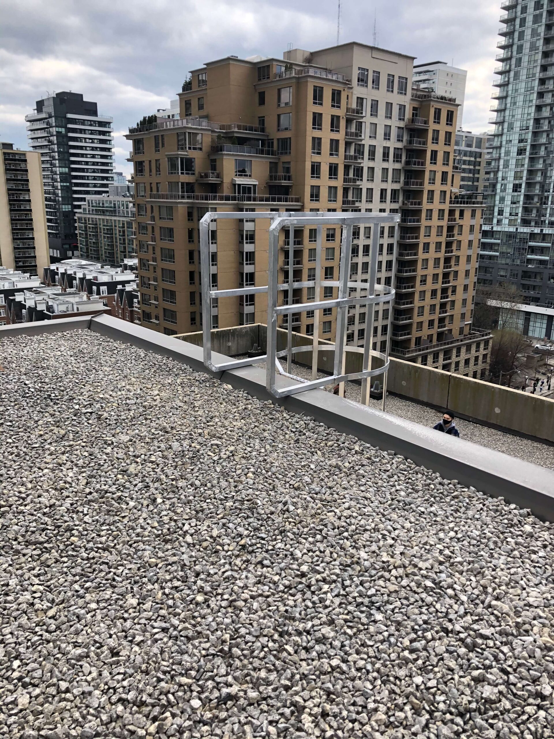 rooftop access ladder installation