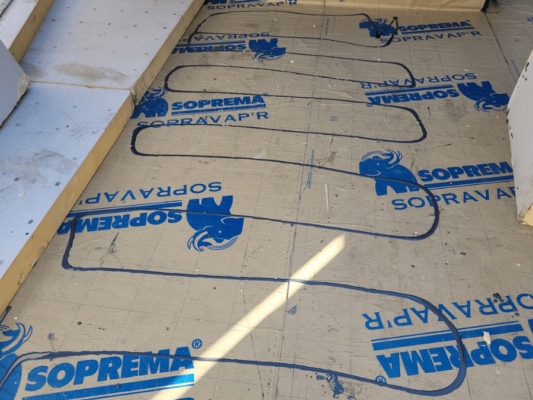 wooden deck flat roof installation