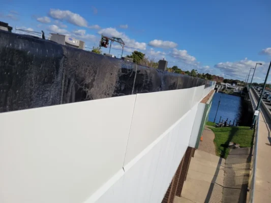 commercial roof upgrade with safety