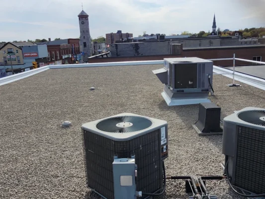 hvac safety guardrail on roof