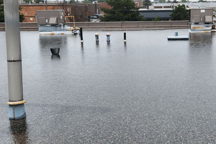 winter roof damage for commercial roofs
