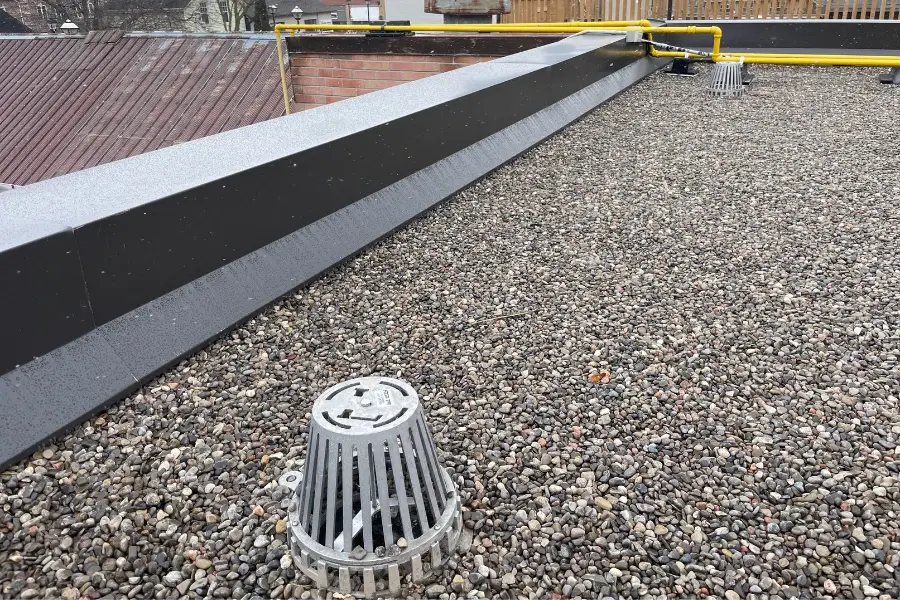 interior drainage on flat roof