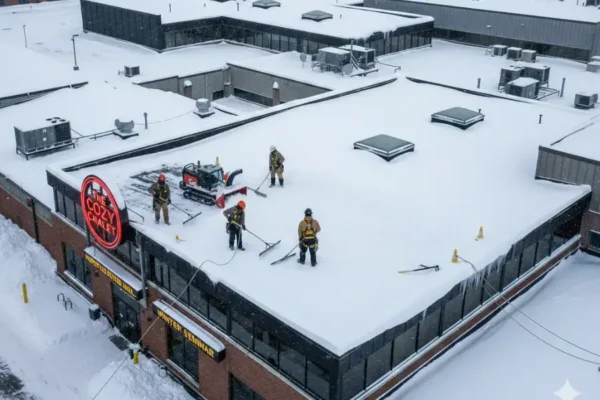commercial flat roof snow removal