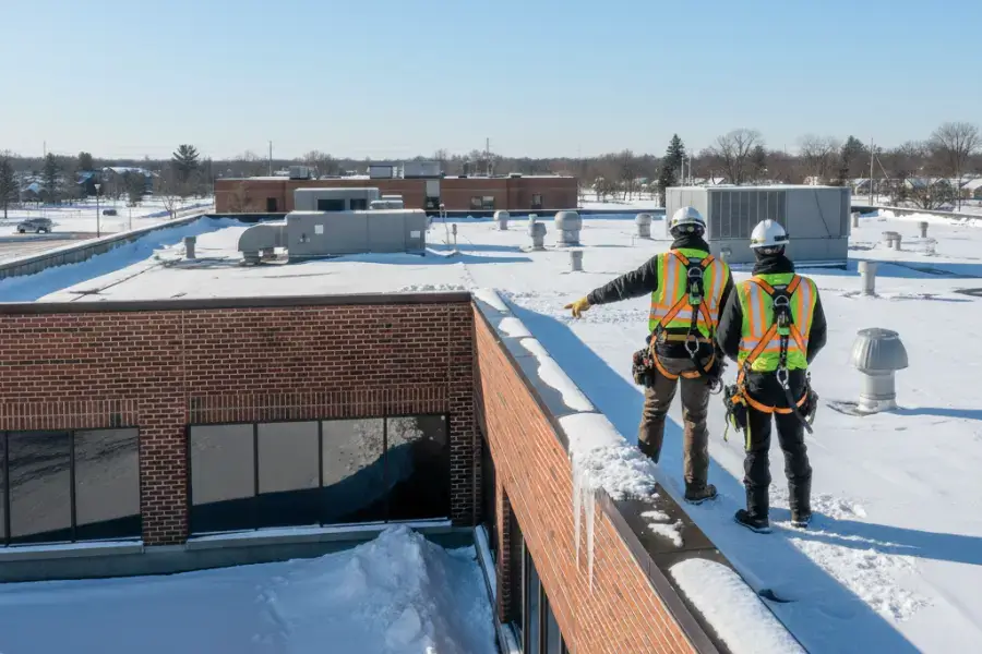 winter flat roof maintenance