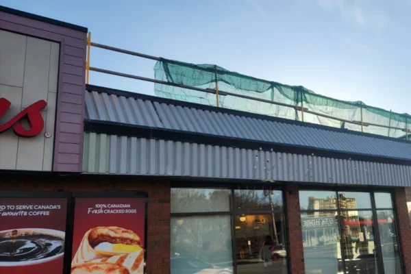 during tim hortons full roof tear off