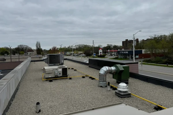 new flat roof installation project