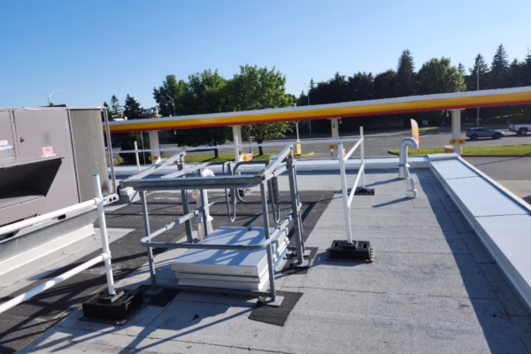 installation of new hatch guard safety rail system