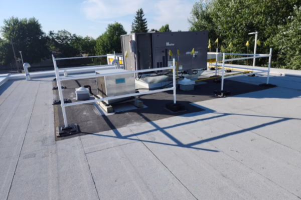 new roof replacement with new safety systems installed