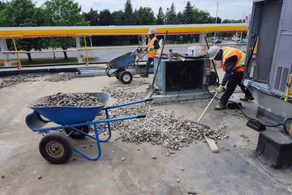 removing ballasted EPDM roof