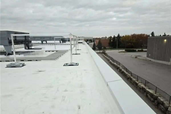 replacing flat roof membrane with new tpo