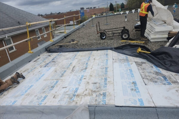 Fabrene fabric layer on a commercial flat roof